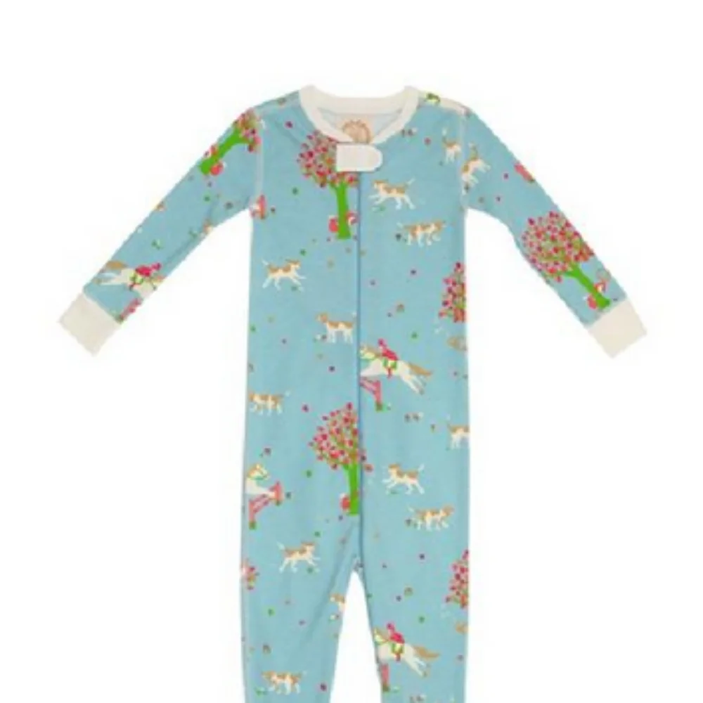 NWT 18-24M TBBC Beaufort Bonnet Footed Knox's Night Night Olde Hunt Club Horses